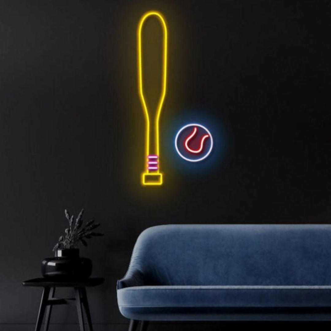 Baseball Bat Ball Neon Sign