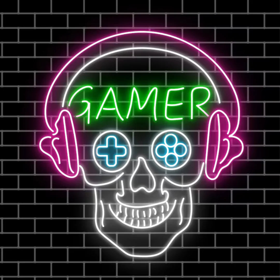 Gamer Skull Led Neon Sign