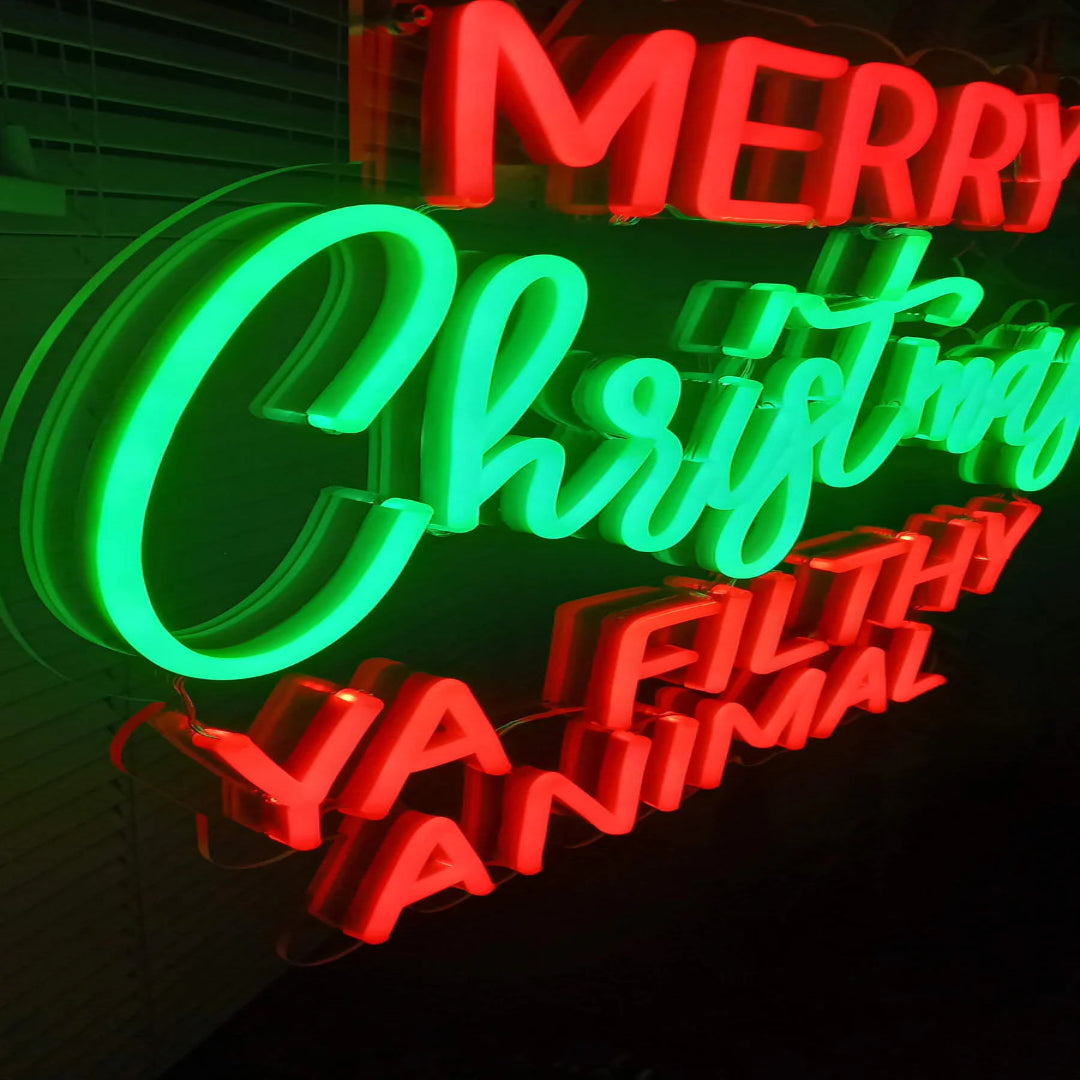 "Merry Christmas Ya Filthy Animal" Neon Sign