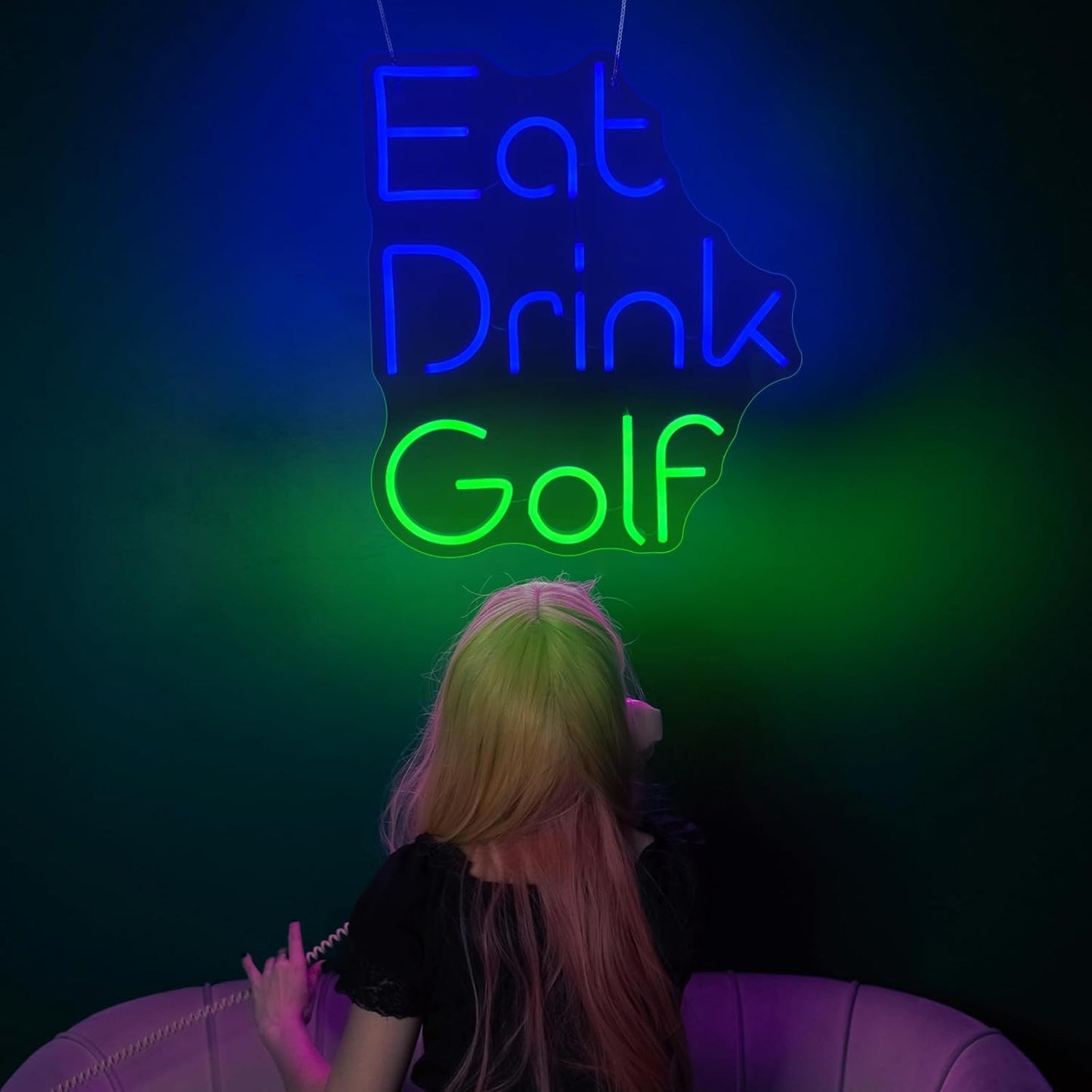 Eat Drink Golf Neon Sign Sporty Led Light