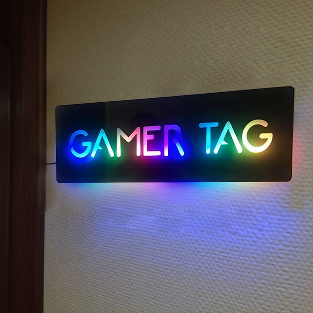 Custom Gamertag Neon Sign | Username LED sign with Logo