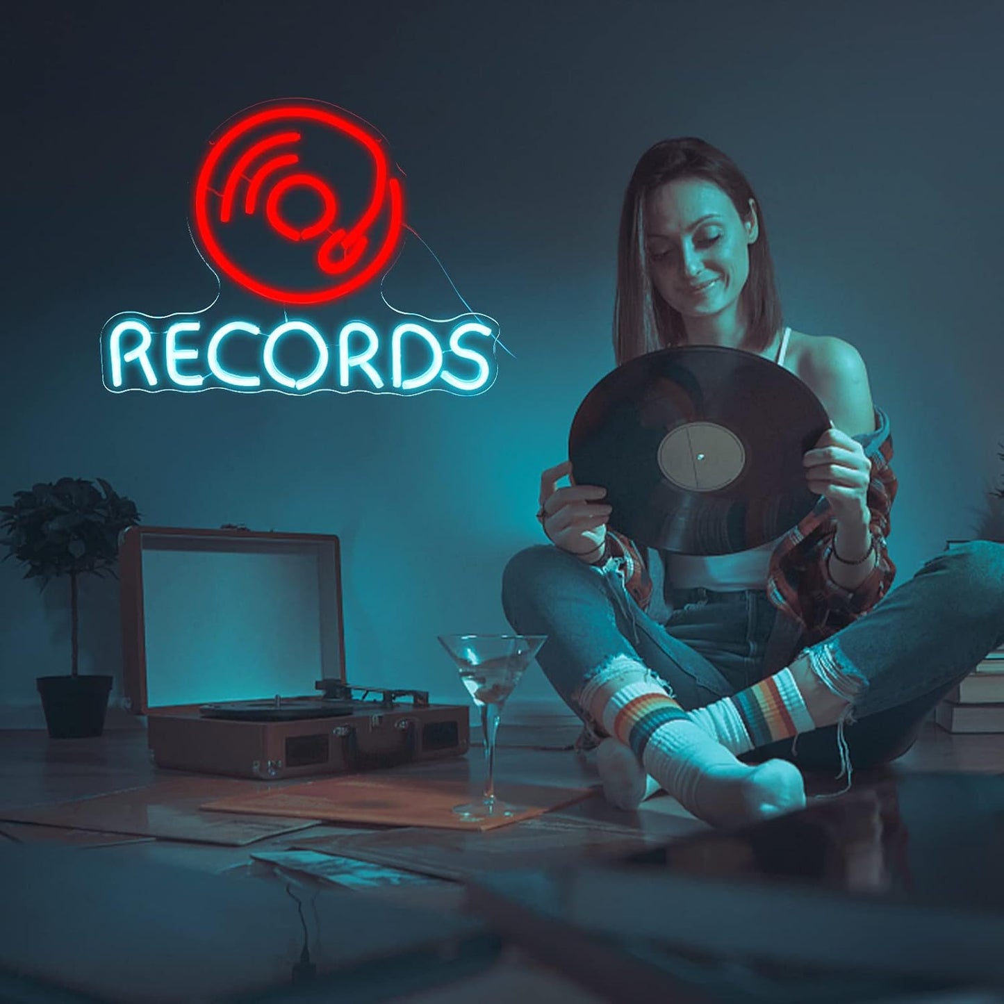 Put Record On neon sign