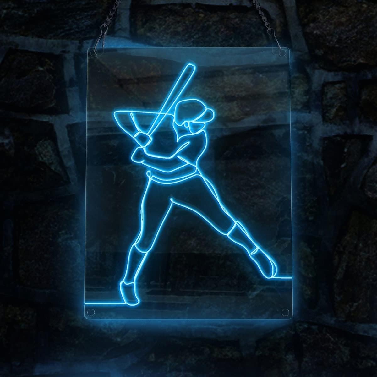 Baseball Player Neon Sign