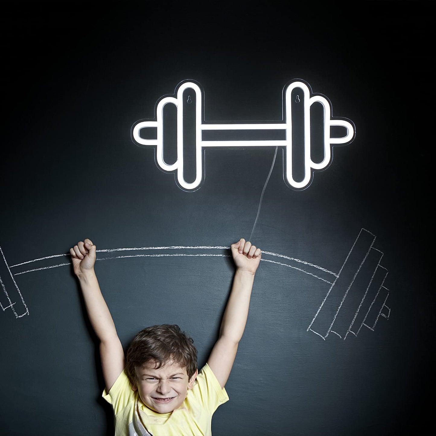 Dumbbell Neon Sign | LED Light Gym Decor