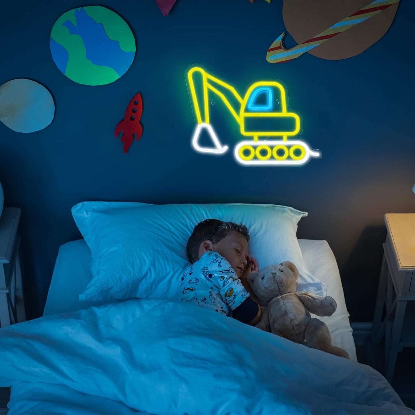 Construction Vehicle Neon Light