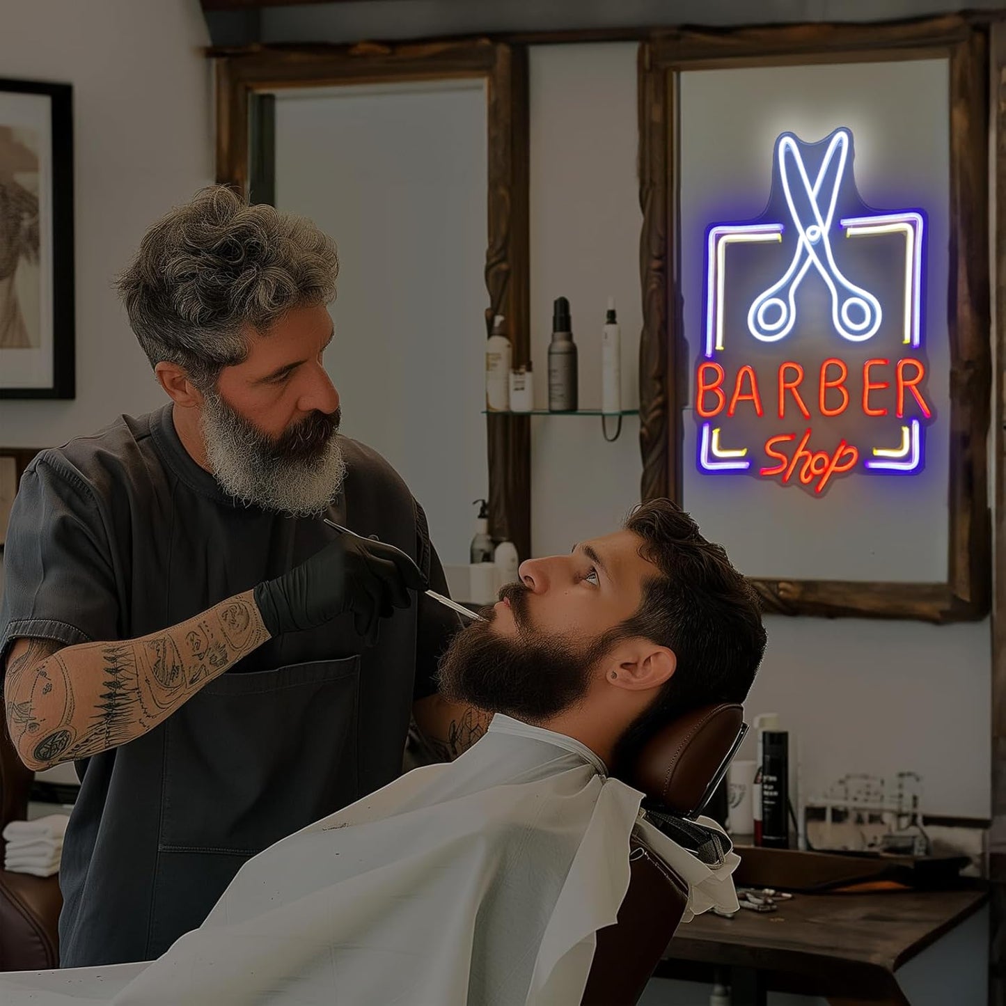Barber Shop Neon Sign Barber Pole Led Light
