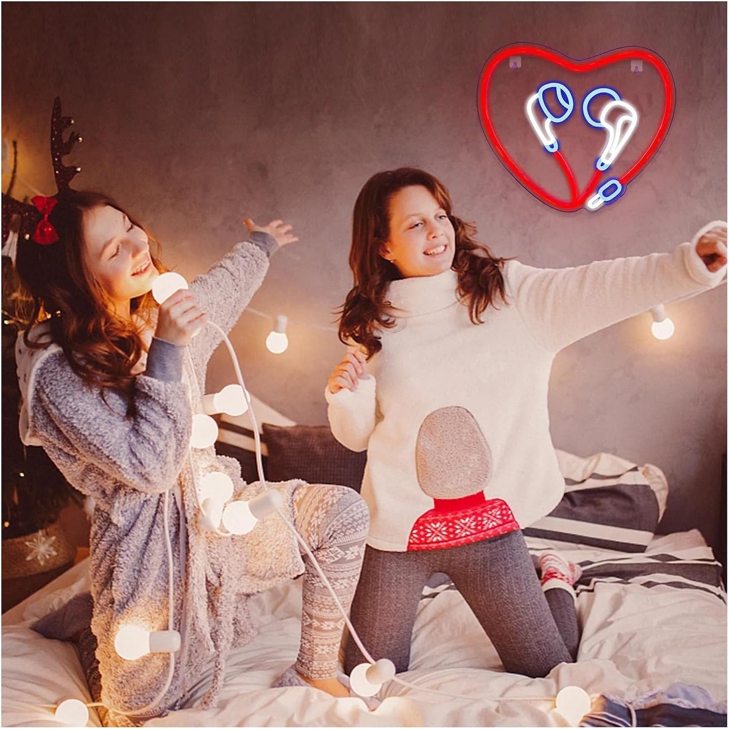 "Heart Earphones" Neon Sign