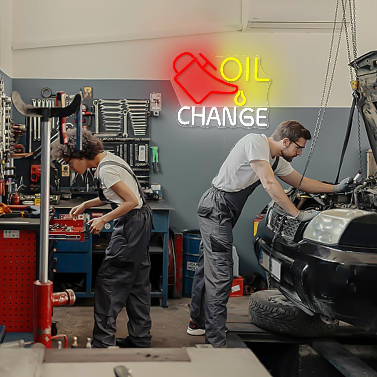 Oil Change Garage Neon Sign