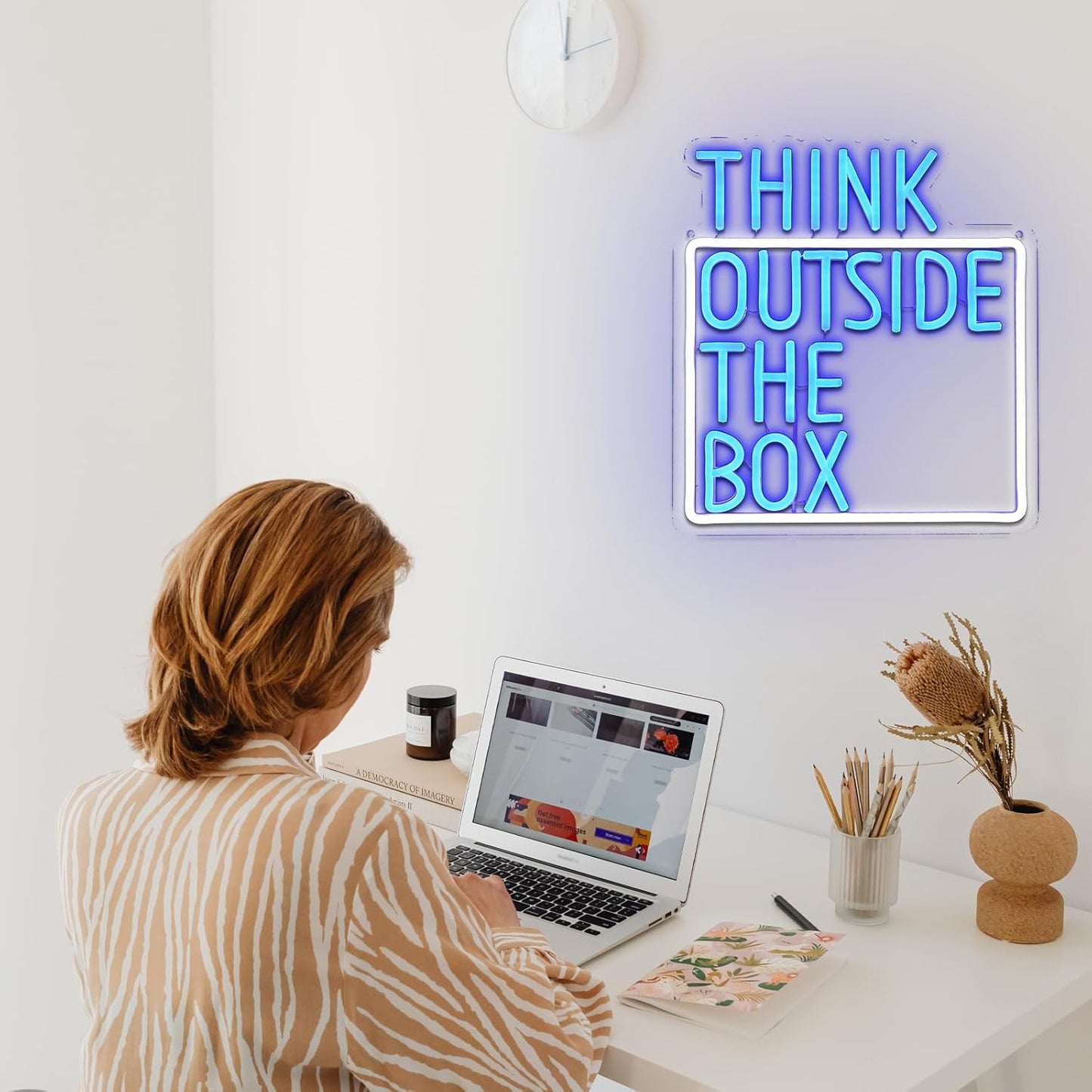 Think Outside The Box Neon Sign