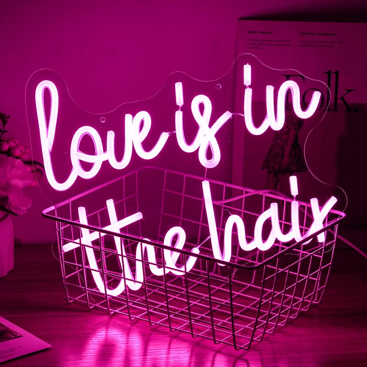 Love Is In The Hair Sign Barber Shop Neon Sign