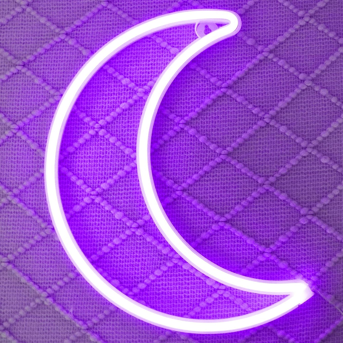 Purple Moon Neon Sign