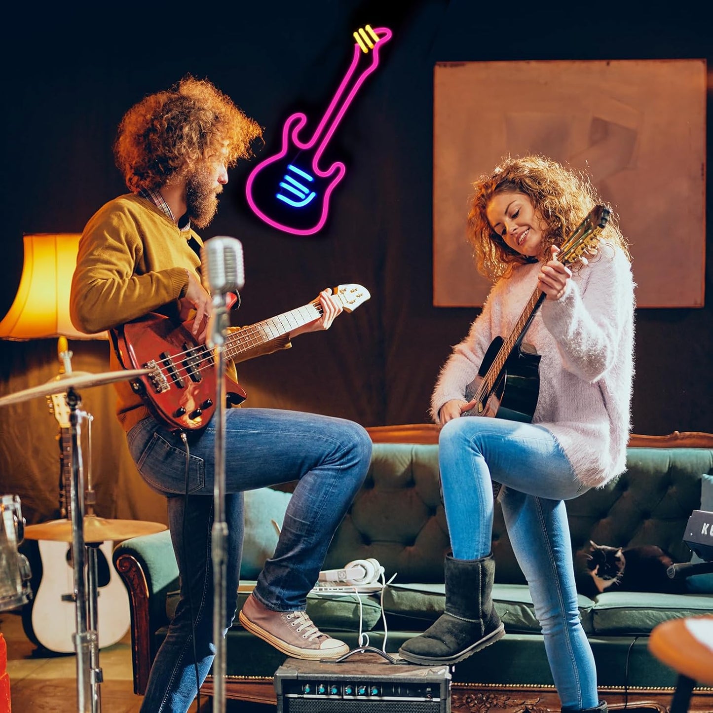 Guitar neon sign