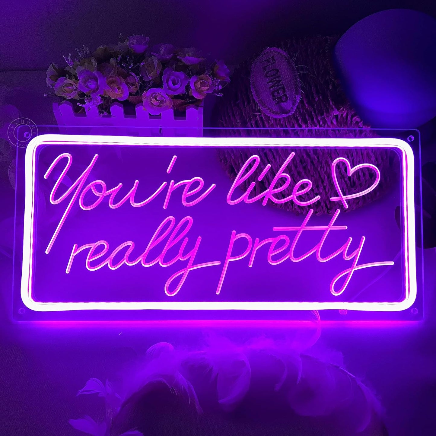 Purple You're Like Really Pretty Led Neon Sign