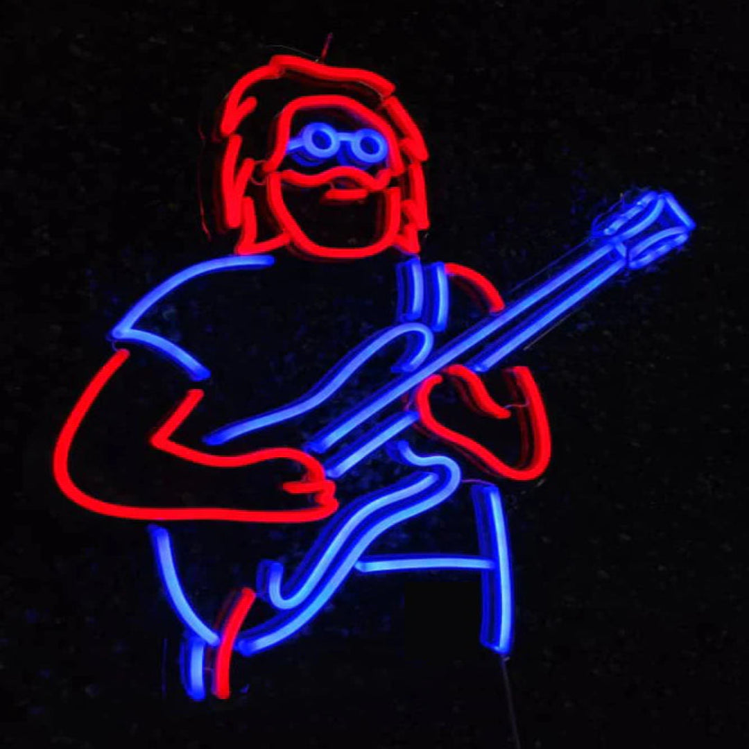 Faux Neon Guitarist