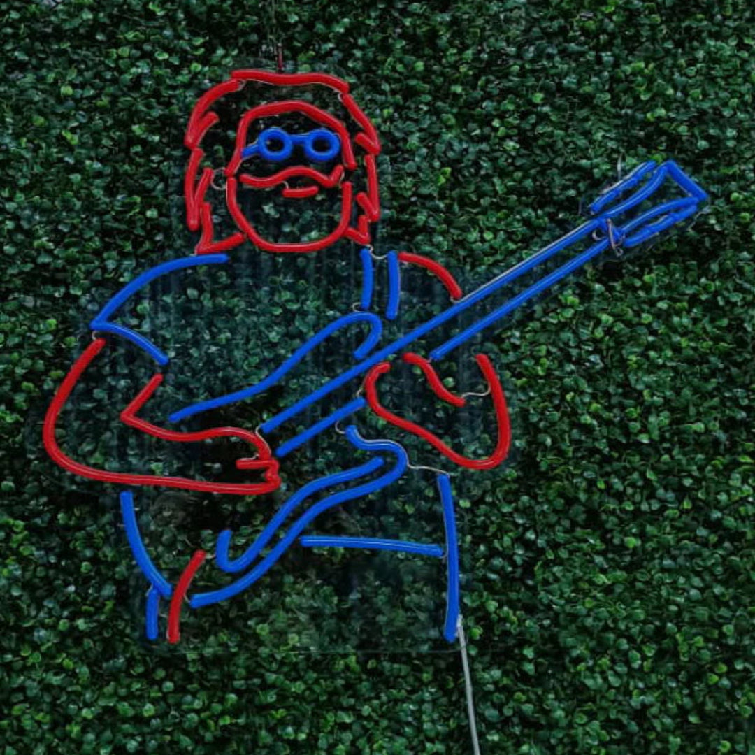 Faux Neon Guitarist