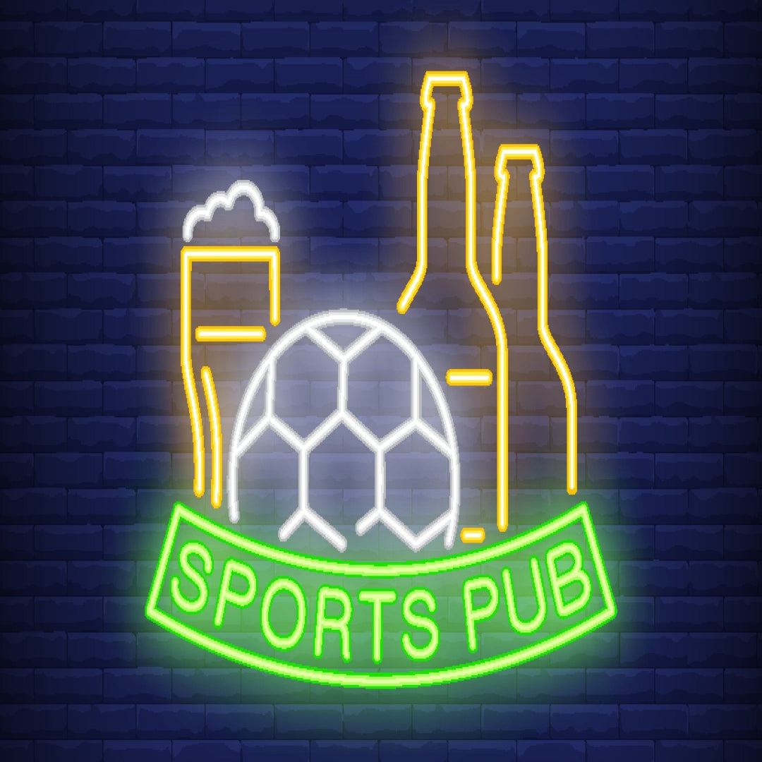 "Football Beer Sports Pub" Neon Sign