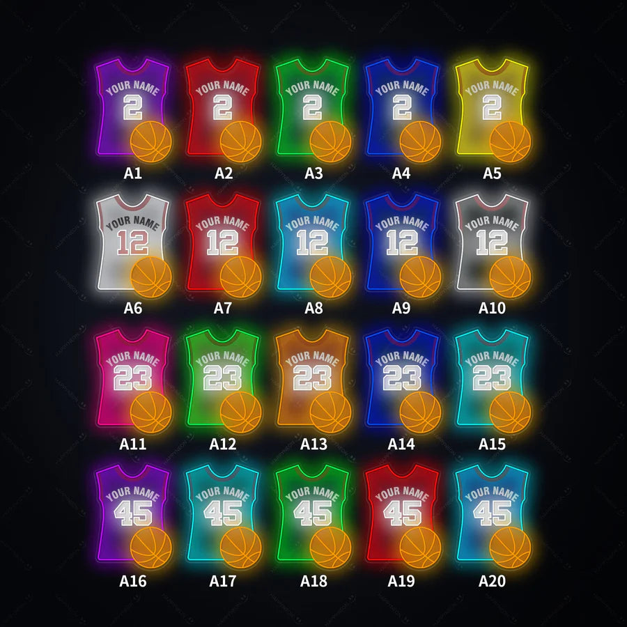 "Custom Basketball Jersey" Neon Sign