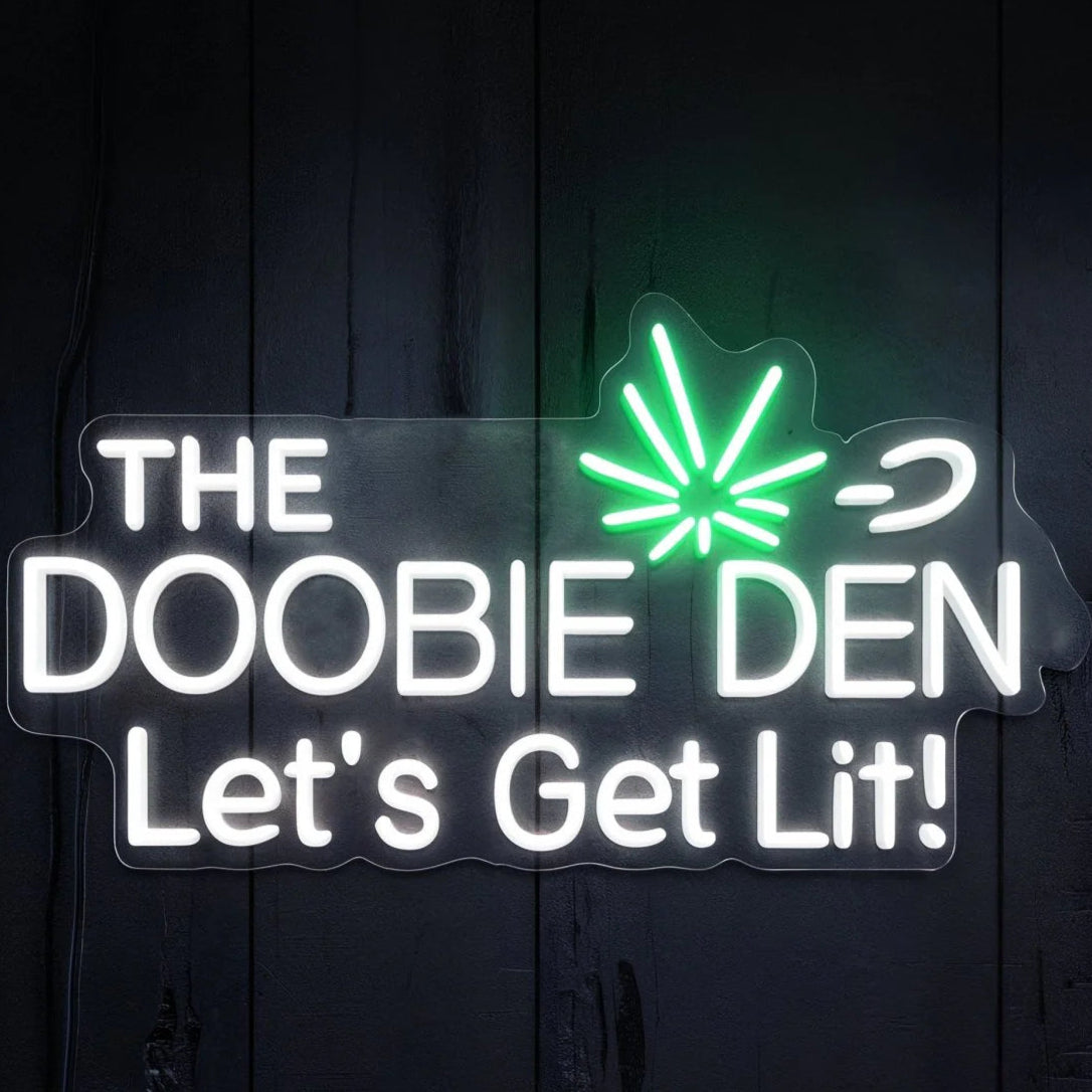 Doobie Den Sign | Perfect Stoner Gift & Funny 420 Decor Neon Light