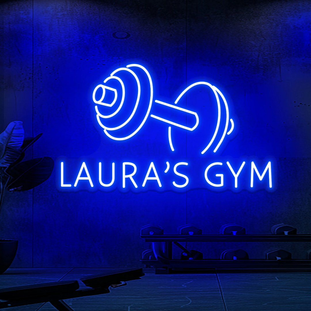 Fitness Neon Sign Barbell Custom Big Led Light