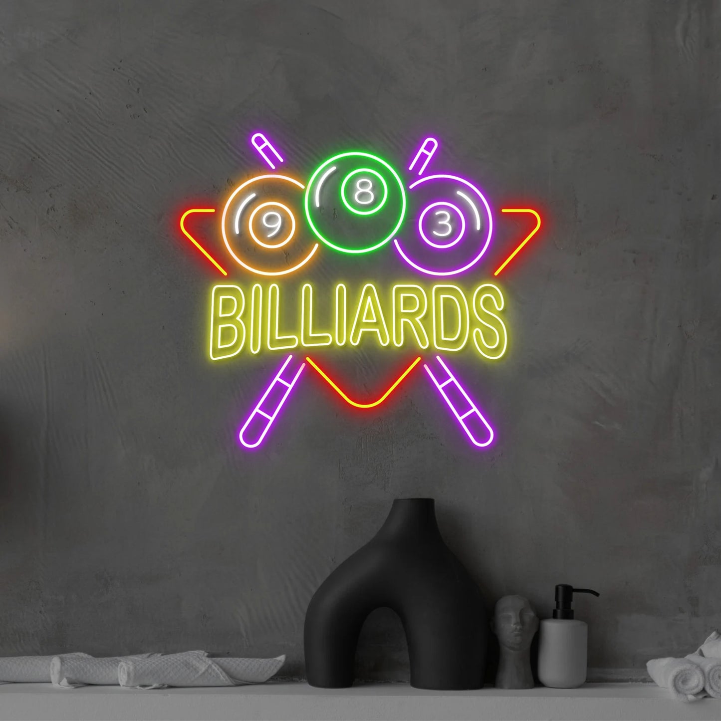 Billiard Neon Sign: Eye-Catching Addition to Your Game Room