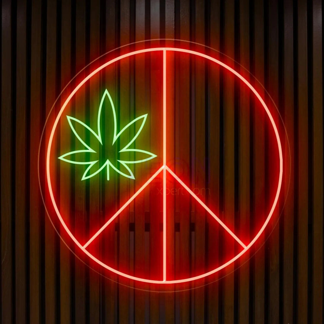 Weed Peace Symbol LED Neon Light – Relaxing Decor