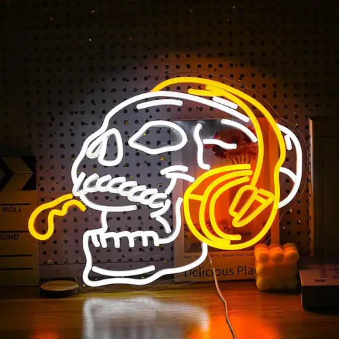 Headphones Skull Led Neon Sign