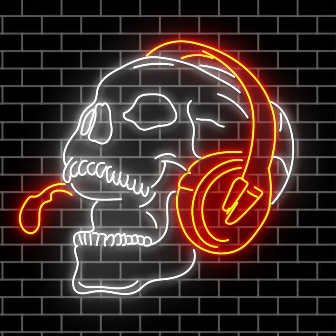 Headphones Skull Led Neon Sign