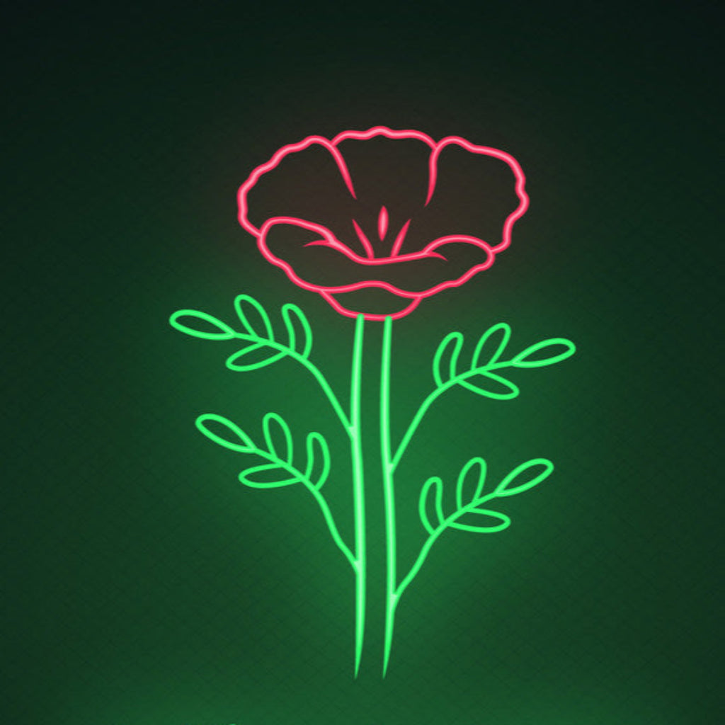 "California Poppy Papaver Rhoeas" Neon Sign