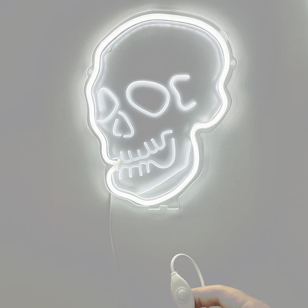 "White Skull" Tattoo neon sign