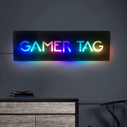 Custom Gamertag Neon Sign | Username LED sign with Logo