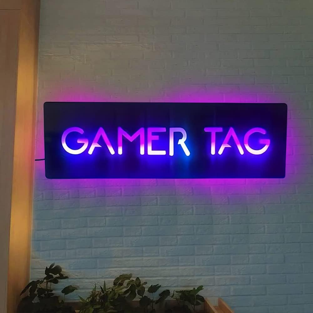 Custom Gamertag Neon Sign | Username LED sign with Logo