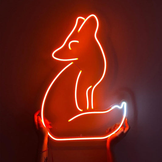 Orange Fox Neon Sign