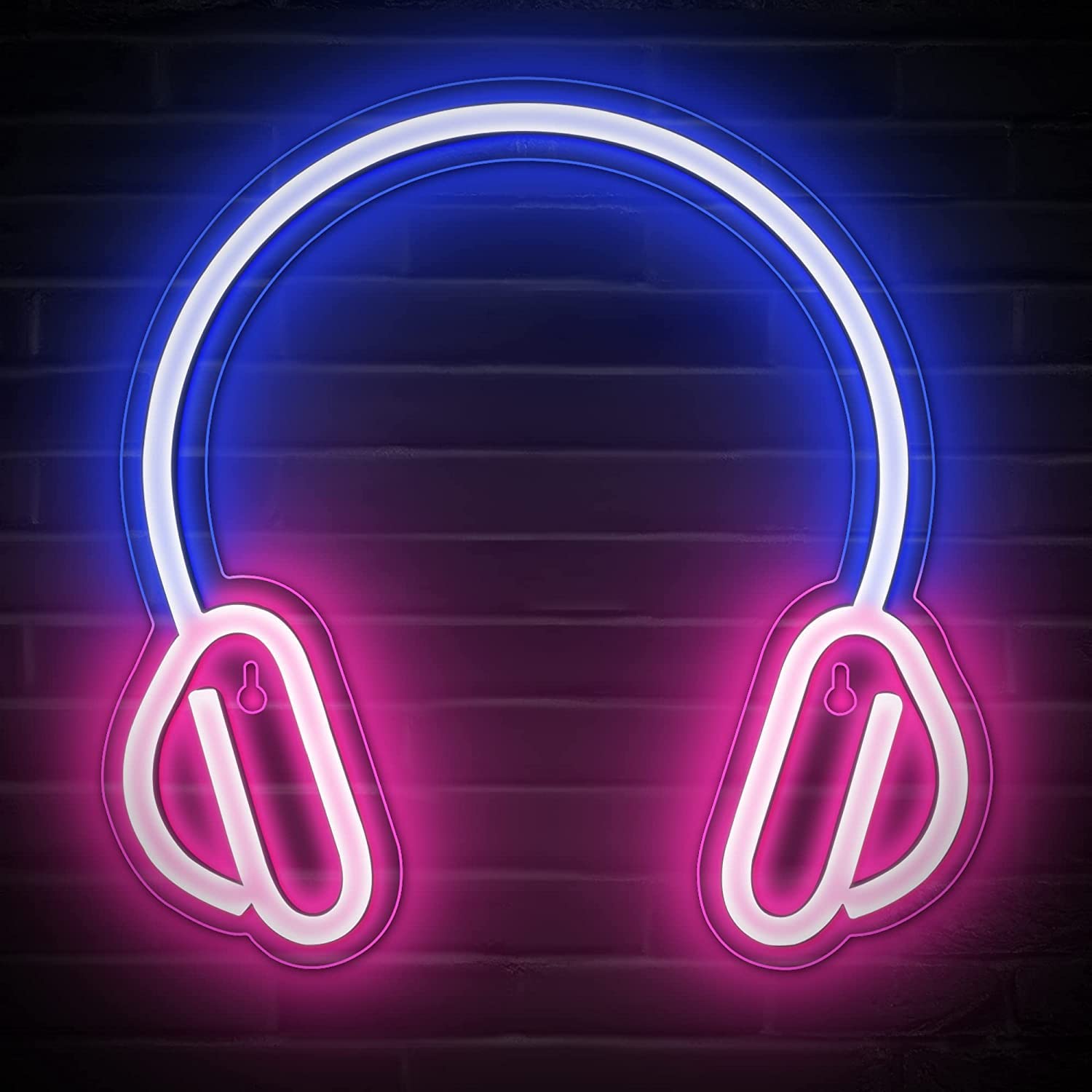 Headphones neon sign