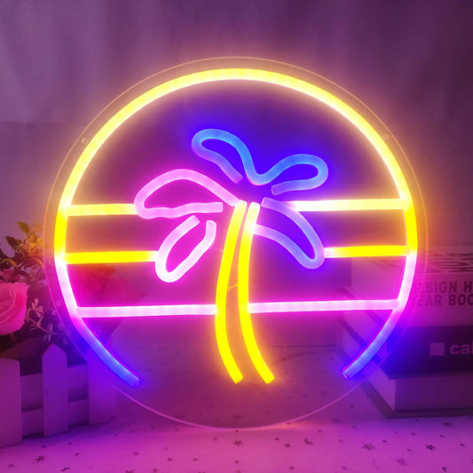 Tropical Coconut Palm Tree Neon Sign