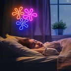 Neon Flower Wall Art