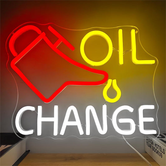 Oil Change Garage Neon Sign