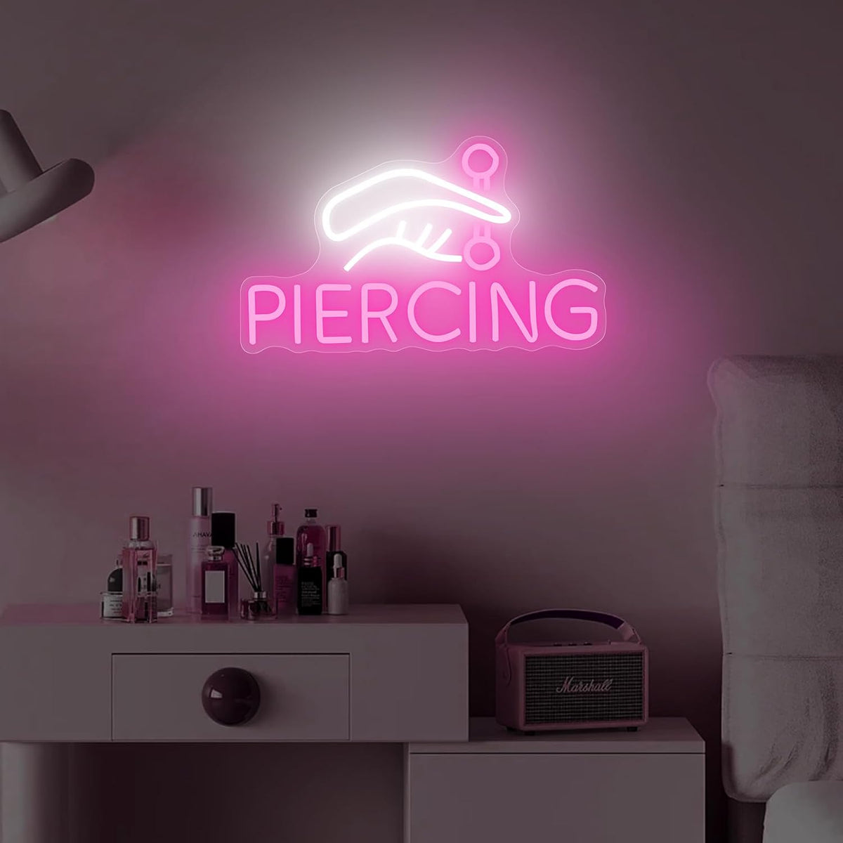 "Piercing" Acrylic box neon sign