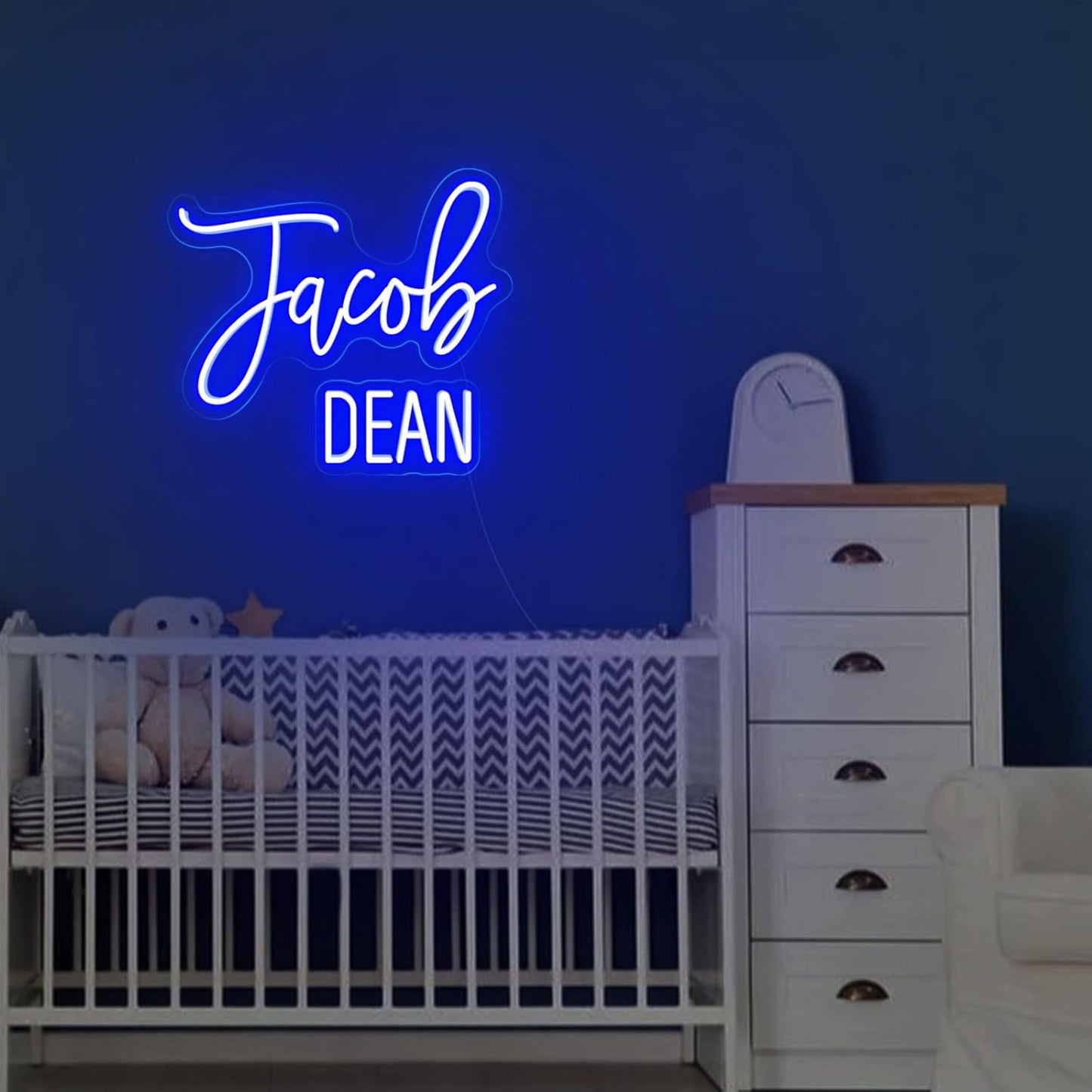 Custom Blue Baby Boy Name Neon Sign