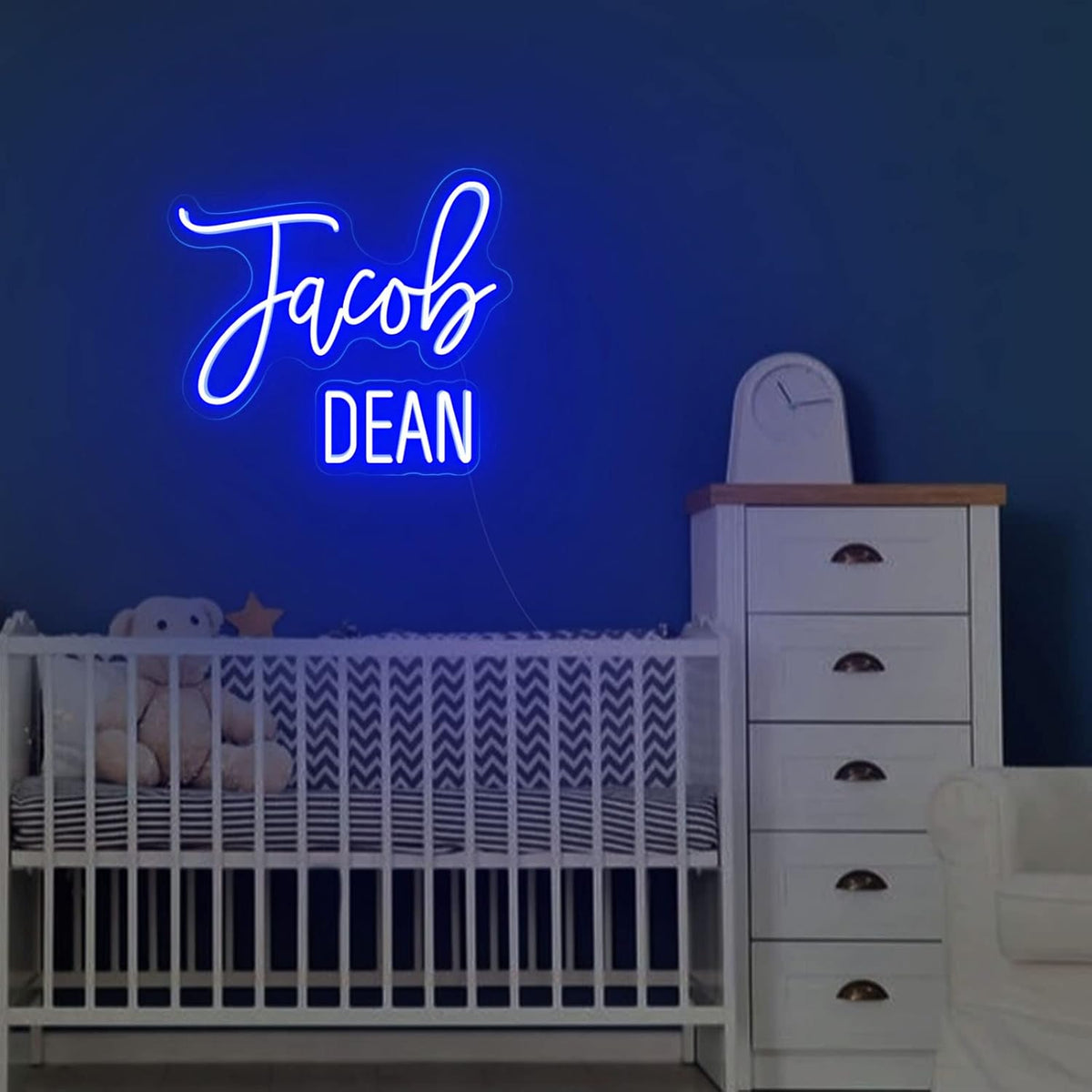 Custom Blue Baby Boy Name Neon Sign