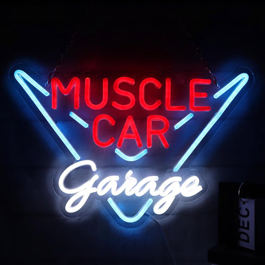 Muscle Car Garage Neon Light