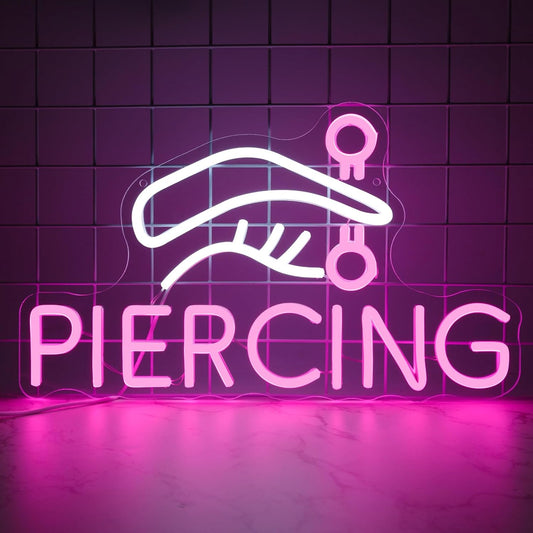 "Piercing" Acrylic box neon sign