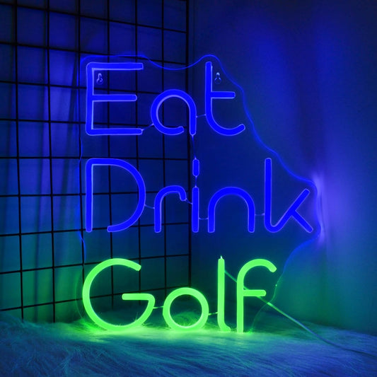 Eat Drink Golf Neon Sign Sporty Led Light