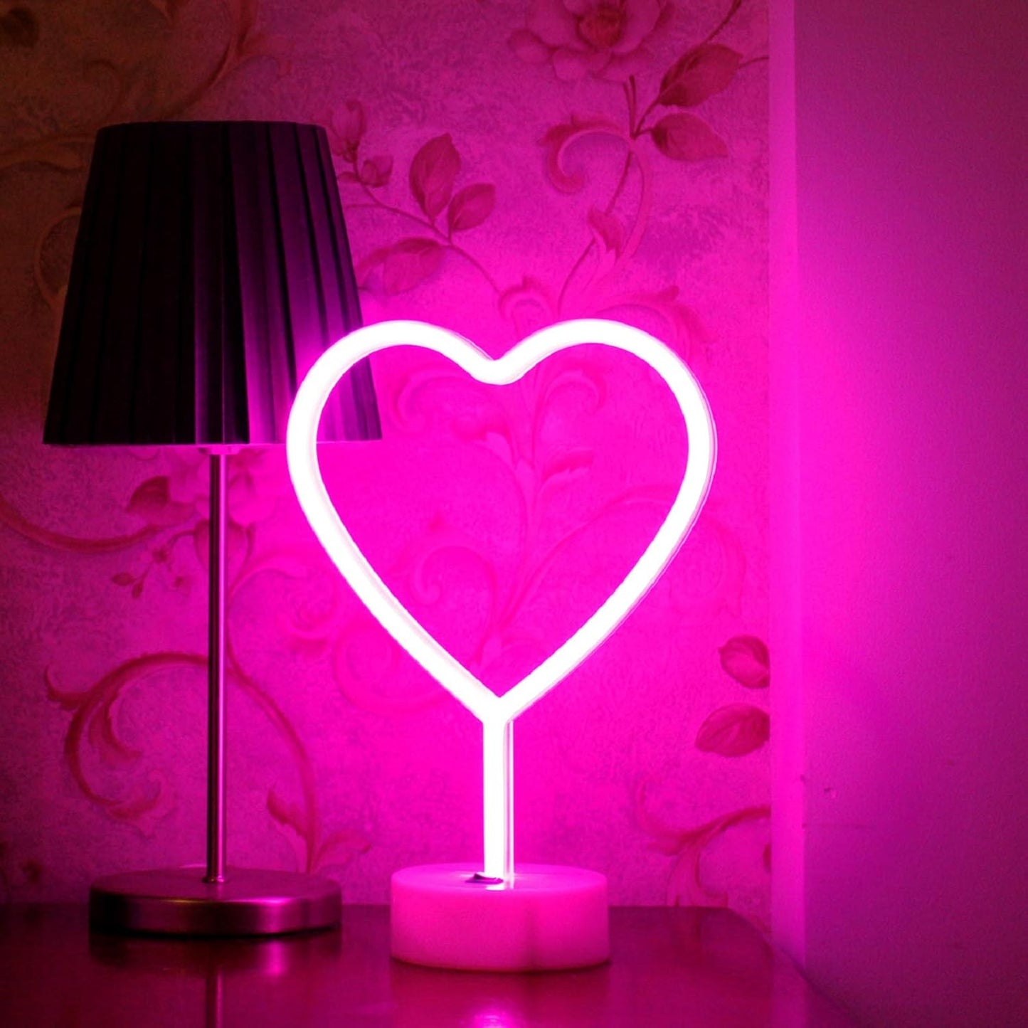 Pink Heart USB Powered Neon Light