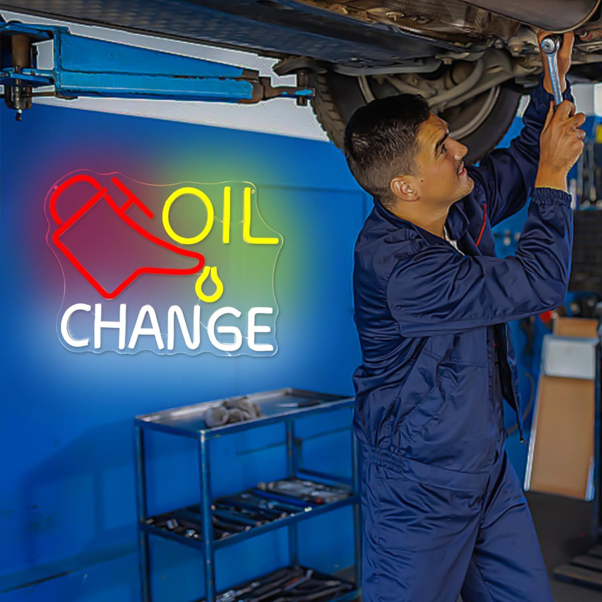 Oil Change Garage Neon Sign