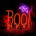 "Halloween Decor Boo" Neon Sign