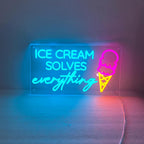 "Ice Cream Solves Everything" Neon Sign
