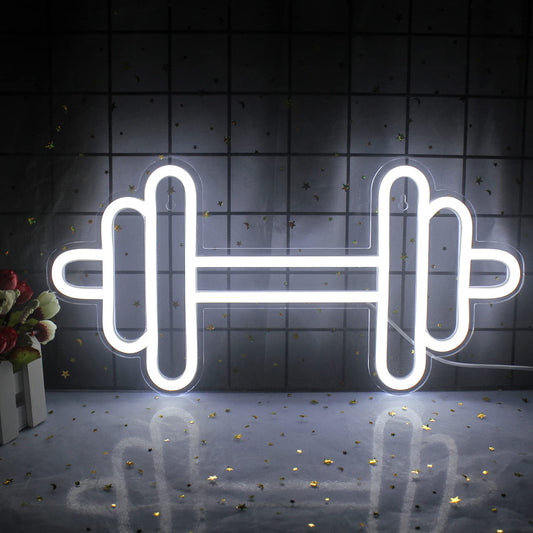 Dumbbell Neon Sign | LED Light Gym Decor