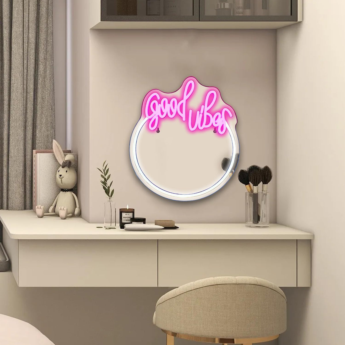 Good Vibes Neon Mirror Sign
