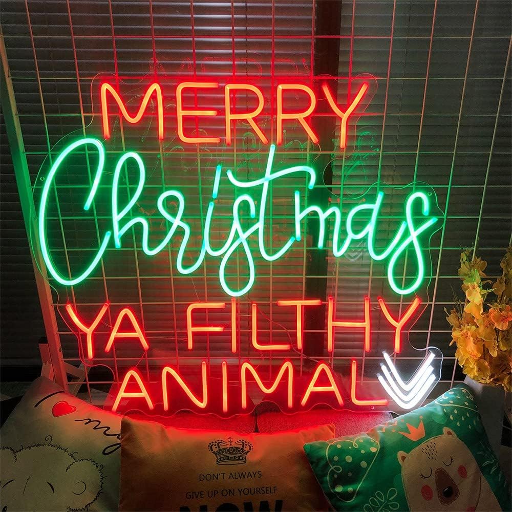 "Merry Christmas Ya Filthy Animal" Neon Sign
