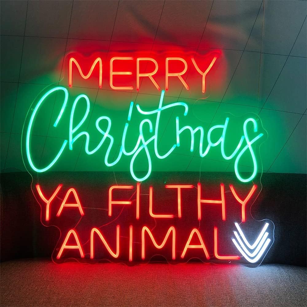 "Merry Christmas Ya Filthy Animal" Neon Sign